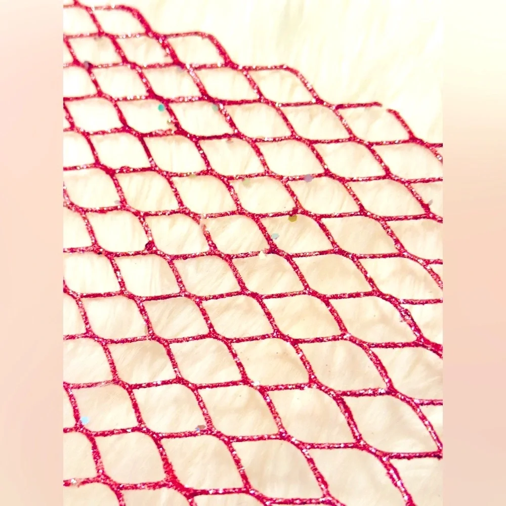 Hot Pink Glitter & Sequins Mesh Roll for Mermaid Party Theme, Decorating, Crafts